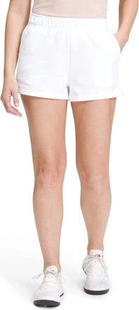 The North Face Half Dome Shorts Mens White Fleece Elastic Waist Active RED844