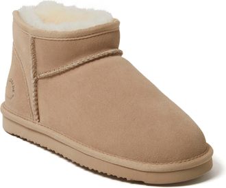 Dearfoams Womens Riverland Genuine Shearling Micro Bootie