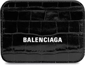 Balenciaga (WMNS) Balenciaga Cash Card Holder Crocodile Embossed Black White 5938121LRR39660