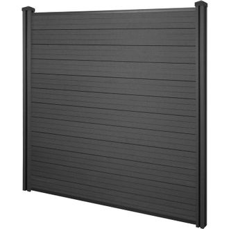Hhg Wpc Pantalla De Privacidad Sarthe, Valla Cortavientos, Wpc Postes, Elemento De Base, 1.95m Antracita