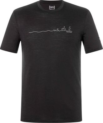 super.natural Tri Tee Merinoshirt f&uuml;r Herren | schwarz
