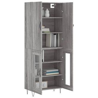 Berkfield Home Highboard Grey Sonoma 69.5x34x180 cm Engineered Wood