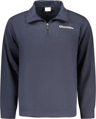 Superga Cotton Crewneck Sweatshirt - Heren - Sweatshirts - Blauw - 2XL - Katoen - Hoodies & sweatvesten