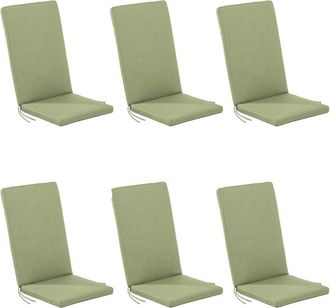 ED&Egrave;N JARD&Iacute; Pack 6 cojines para sillones de exterior repelente al agua verde