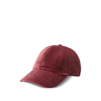 Maison Michel Accessoires, Dames, Rood, S, Corduroy Six-Panel Cap