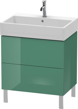 Duravit Unidad De Lavabo Duravit L-cube De Pie 68,4 X 45,9 Cm, 2 Extra&iacute;bles, Para Vero Air 235070, Color: Jade Laca Alto Brillo - Lc677600303