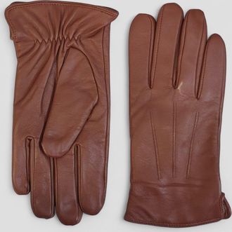 Infinity Leather Mens Tan Brown Italian Leather Warm Wool Lining Winter Riding Driving Casual Gloves