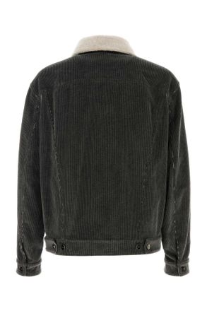 Fendi Fw1427avy6 F0ty6 Ardesia Exterior: Cotton Giacche E Gilet Jacket