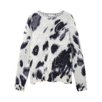 Stella McCartney Round-neck Knitwear, female, Multicolor, M, Pullover Brushed Horse Jacquard Jumper