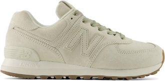 New Balance Mujer 574 en Beige/Marr&oacute;n/Blanco, Cuero, Talla 36.5