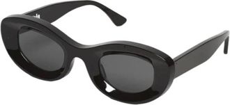 Thierry Lasry Accessoires, unisex, Zwart, ONE Size, Leer, Zwarte Jazz Bril, Acetaat Frame
