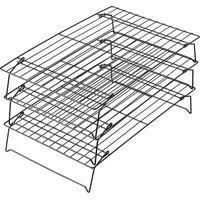 OEM Rejilla De Enfriamiento Ideal Para Galletas, Pasteles, Etc. (negra - 40 X 25 X 8 Cm, Tres Niveles, Soporte No Incluido) - Crezuo