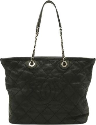 Chanel Pre-owned Vintage Tote Bag - Dames - Vintage Shopper - Zwart - ONE Size - Leer - Vintage