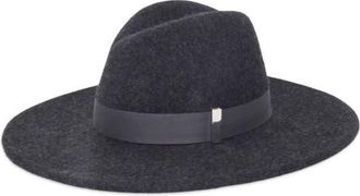 Gigi Burris Millinery Jeanne Wool Fedora in Charcoal Melange at Nordstrom, Size Medium