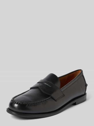 Polo Ralph Lauren Penny Loafer aus Leder mit Schaftbr&uuml;cke Modell ALSTON in Black, Gr&ouml;&szlig;e 44