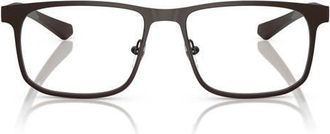 Emporio Armani 55mm Square Optical Glasses in Matte Brown /Demo Lens at Nordstrom
