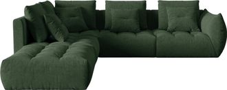 MICADONI 7-Sitzer Design Ecksofa Bloom mit Eckteil links - Strukturstoff