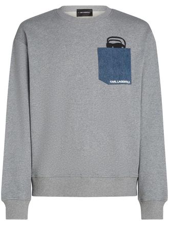 Karl Lagerfeld Ikon denim-pocket sweatshirt - men - Organic Cotton - M - Grey