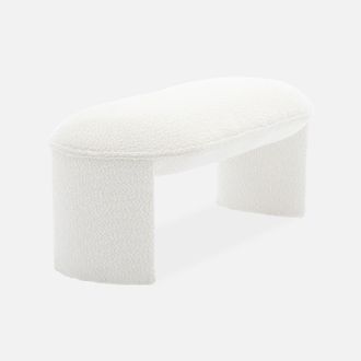 Sweeek Sweeek - Banco Pie De Cama Estilo Borreguito, Shawn, Crema, 100x44x41 Cm