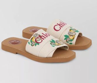 Chlo&eacute; linen slides