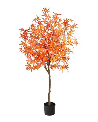Nearly Natural Autumn Maple Artificial Tree 5ft. Orange