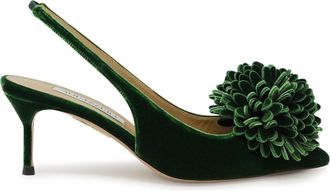Aquazzura Green Velvet Couturier Sling 65