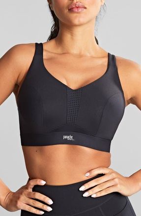 Panache Endurance Underwire V-Neck Unlined Sports Bra in Black at Nordstrom, Size 28Dd