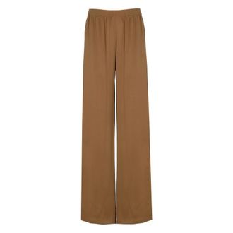 Fabiana Filippi Wide Trousers, female, Brown, Size: XS Wide-Leg Viscose Trousers