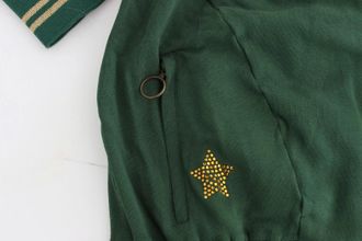 John Galliano Green Mock Zip Cardigan Sweatshirt Sweater Womens Jacket
