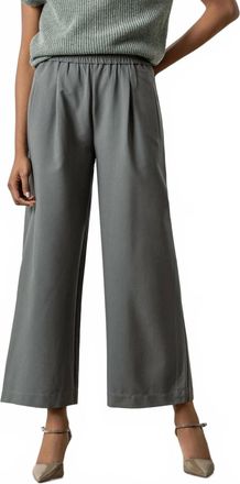 Lilla P Wide Leg Pull On Pant With Pockets In Slate