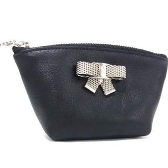 Ferragamo Vara Black Leather Coin Purse/Coin Case (Pre-Owned)