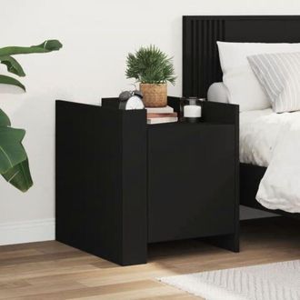 vidaXL Bedside Cabinet Black 45x50x50 cm Engineered Wood Vidaxl