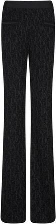 Palm Angels Zwarte Uitlopende Gebreide Broek - Dames - Wijde Broeken - Zwart - S - Polyester - Broeken