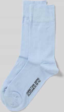 Christian Berg Socken mit elastischem Rippenbündchen im 2er-Pack in Hellblau, Größe 39/42