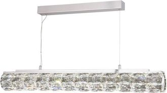 Searchlight Remy - Barra Colgante De Luz Led Integrada Con 1 Luz, Cromo, Detalles De Cristal Transparente - Searchlight