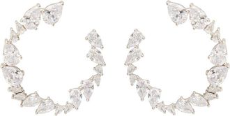 Kenneth Jay Lane CZ BY Kenneth Jay Lane Crystal-embellished Rhodium-plated Drop Earrings - Silver - One Size