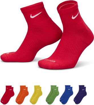Nike Mens Everyday Plus Cushioned Training Ankle Socks (6 Pairs) in Multicolor | SX6899-903