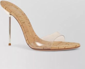 PARIS TEXAS mule pumps transparent strap cork sole