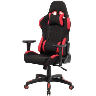 Dmora Silla Gaming Daren, Sill&oacute;n Gaming Adulto, Silla De Escritorio, 57x72h124/134 Cm, Negro Y Rojo - Dmora