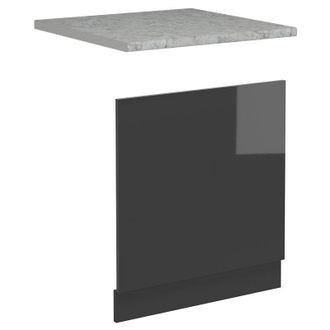 Vicco Frontal Para Lavavajillas R-line, Antracita Alto Brillo, 60 Cm, Et M&aacute;rmol Vicco