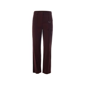 Patrizia Pepe Rechte broek van viscose-twill - Dames - Broeken - Bruin - Maat: L Viscose