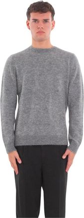 MC2 Saint Barth Regent Stretch Alpaca Trui - Heren - Ronde hals truien - Grijs - 2XL - Truien & Vesten