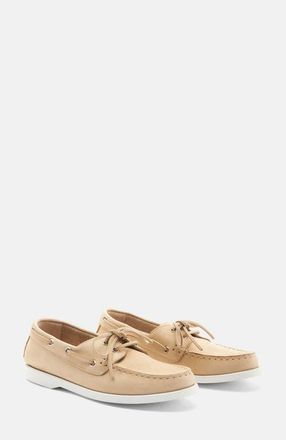 Scarosso Oprah Boat Shoes in Beige - Nubuck at Nordstrom, Size 39.5