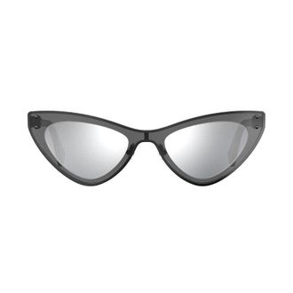 Moschino Cat-Eye Silver Mirror Sunglasses - Black