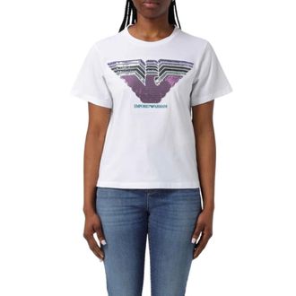 Emporio Armani Dames, Tops, Wit, Maat: L Katoen