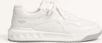 Valentino Garavani One Stud Low-Top Nappa Sneaker Man WHITE/WHITE 39.5