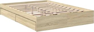 vidaXL Cama Con Cajones Madera Ingenier&iacute;a Roble Sonoma 140x190 Cm Vidaxl