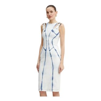 Versace Jeans Couture Denim Midi Jurk - Dames - Jurken - Blauw - Maat: XS Denim