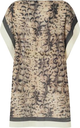 Pinko Polka Kaftan - Dames - Ponchos - Zwart - ONE Size - Katoen - Jassen