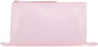 Jil Sander Lilac Logo-embossed Clutch Bag